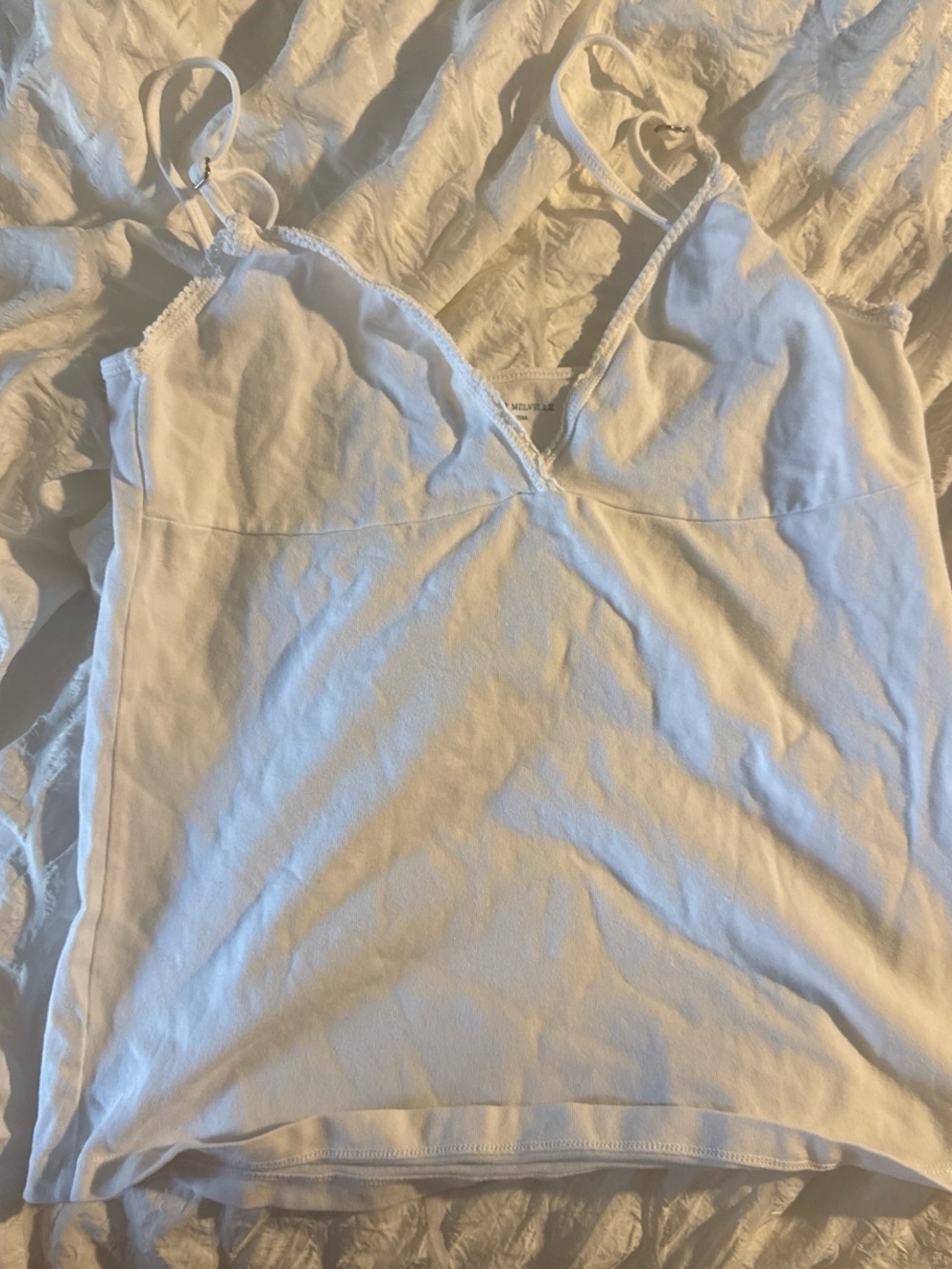 Brandy Melville White Lace-Trim Cami